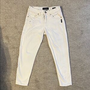 Silver Jeans Women's Light Cream/white low rise Ankle crop Jeans